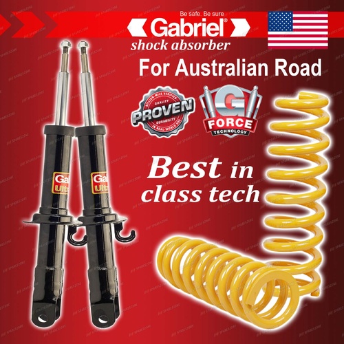 Front Gabriel Ultra Shocks + STD King Coil Springs for Ford Falcon AUII AUIII