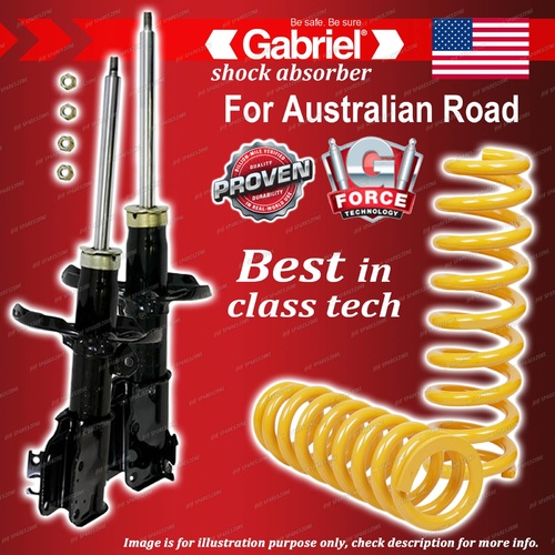 Front Gabriel Ultra Strut Shocks + STD King Coil Springs for Ford Laser KQ 01-02