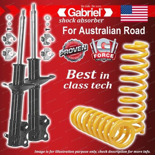 Front Gabriel Ultra Strut Shocks + STD King Coil Springs for Holden Astra LD