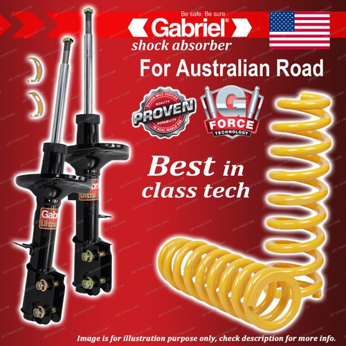 Front Gabriel Ultra Shocks + Raised King Coil Springs for Holden Commodore VZ