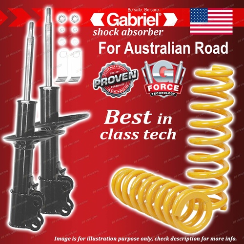 Front Gabriel Ultra Strut Shocks + STD King Coil Springs for Holden Nova LE LF