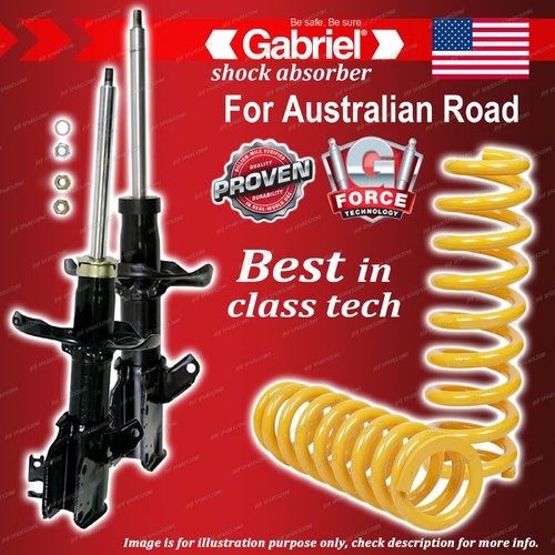 Front Gabriel Ultra Strut Shocks + STD King Coil Springs for Mazda 323 BJ 98-00