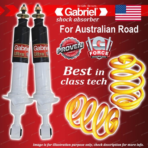 Front Gabriel Ultra Shocks + Lowered King Springs for Nissan Navara D40 08-15