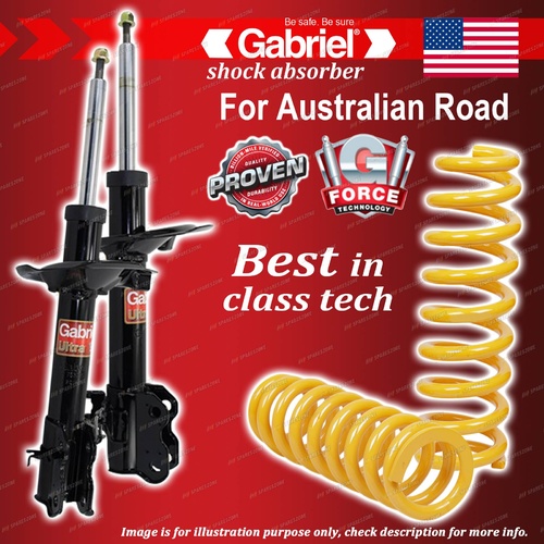 Front Gabriel Ultra Shocks + Raised King Coil Springs for Nissan X-Trail T30