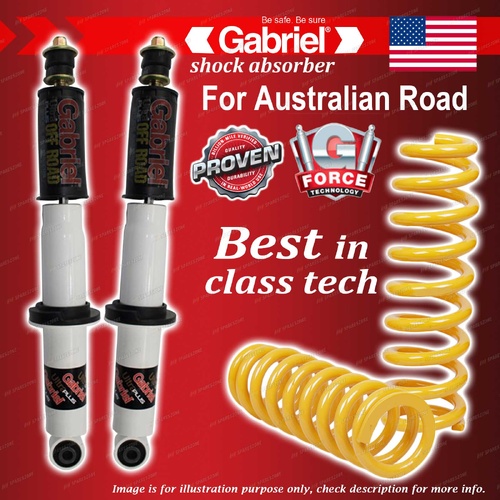 Front Gabriel Ultra Plus Shocks + Raised 50-100KG Coils for Holden Colorado RG
