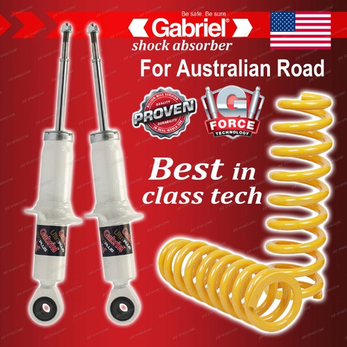 Front Gabriel Ultra Plus Shocks + Raised King Coils for Ford Everest UA 2.0L