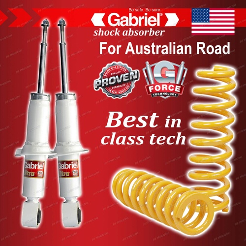 Front Gabriel Ultra Spring Seat Shocks + Raised King Coils for Ford Everest UA