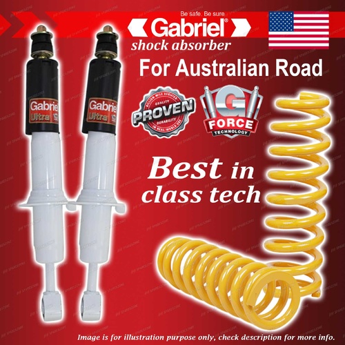 Front Gabriel Ultra Strut Shocks Raised Comfort 50-100KG Coil for Ford Ranger PX