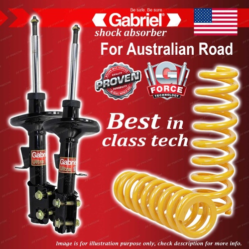 Front Gabriel Ultra Strut Shocks + STD King Coils for Holden Monaro CV6 01-04