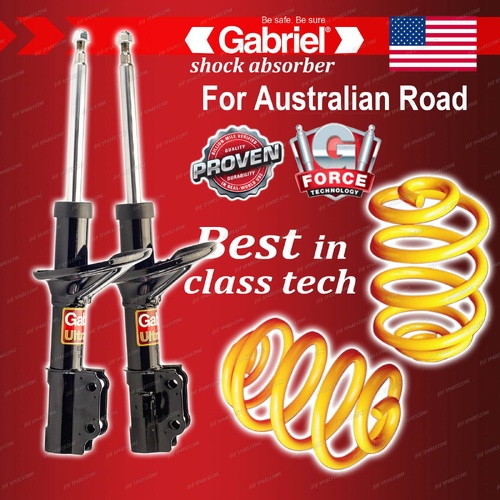 Front Gabriel Ultra Strut Shocks + Lowered Coil for Ford Laser KA KB KC KE 81-90