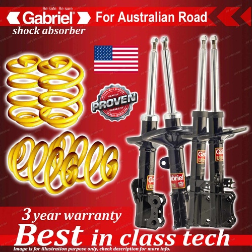 4 x Lowered Gabriel Shock + Coil Spring for Toyota Aurion GSV40R Sedan 7/06-3/12