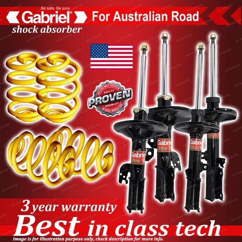 4 x Lowered Gabriel Shock + Coil Spring for Toyota Camry 4 Cylinder ACV36R Sedan