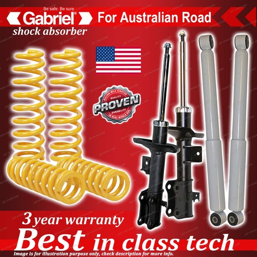 4 x Raised Gabriel Shock + Coil Spring for Suzuki Grand Vitara 4WD JB JB627 6CYL