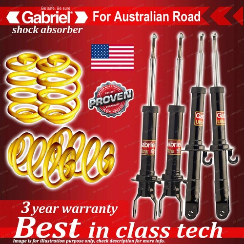 4 x Lowered Gabriel Shock + Coil Spring for Ford Falcon AU Sedan IRS 9/98-4/00
