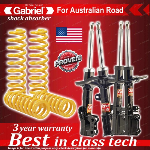 4 x STD Gabriel Shock + Coil Spring for Toyota Aurion GSV40R Sedan 7/06-3/12