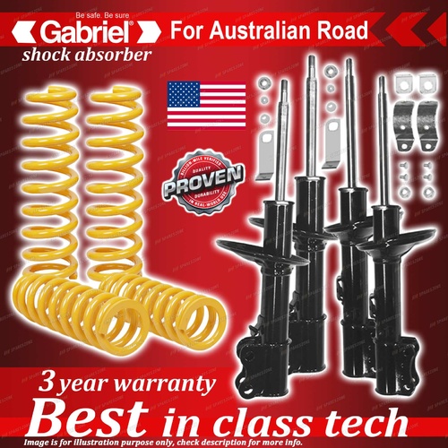 4 x STD Gabriel Shock + Coil Spring for Holden Nova LE LF Hatch Sedan 8/89-94