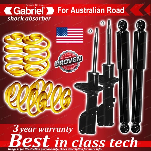 4 x Lowered Gabriel Shock + Coil Spring for Hyundai Excel HU X2 4/89-94