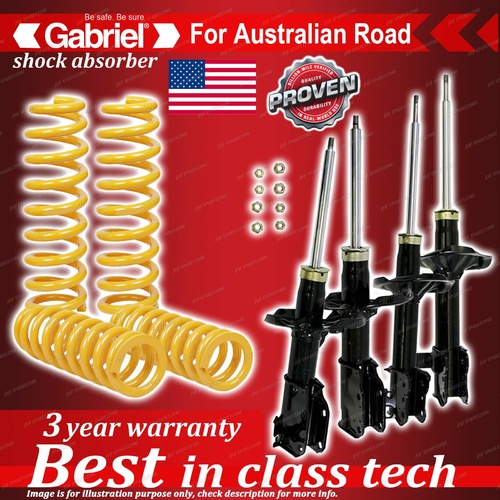 4 x STD Gabriel Shock + Coil Spring for Ford Laser KQ 1.6 1.8L Sedan Hatch 01-02