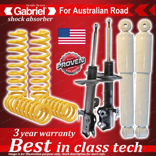 4 x Raised Gabriel Shock + Coil Spring for Toyota RAV 4 ACA33R AWD SUV LWB 06-13