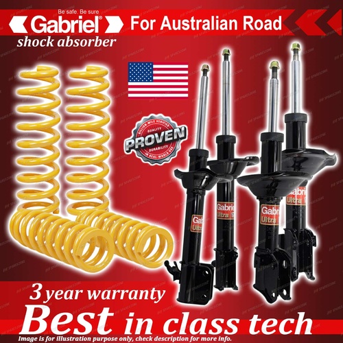 4 x Raised Gabriel Shock + Coil Spring for Subaru Forester SG9 4WD Wagon 02-2/08