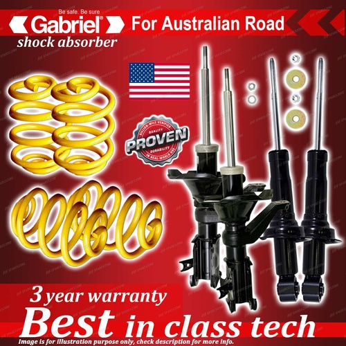 4 x Lowered Gabriel Shock + Coil Spring for Honda Civic ES1 Sedan 11/2000-9/2004