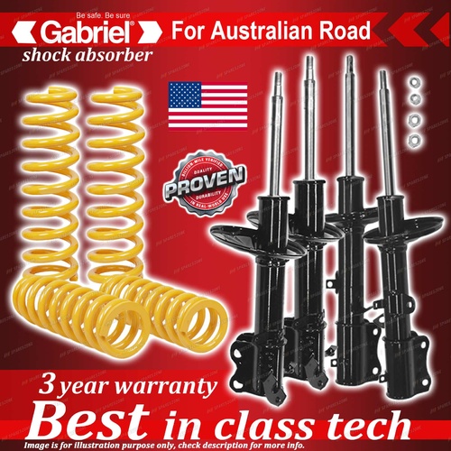 4 x STD Gabriel Shock + Coil Spring for Holden Nova LG 1.8L Hatch Sedan 10/94-97