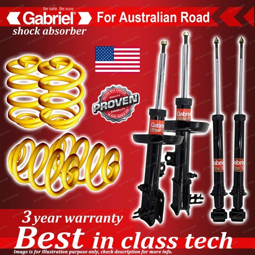 4 x Lowered Gabriel Shock + Coil Spring for Holden Vectra JR JS JSII 6/97-12/02
