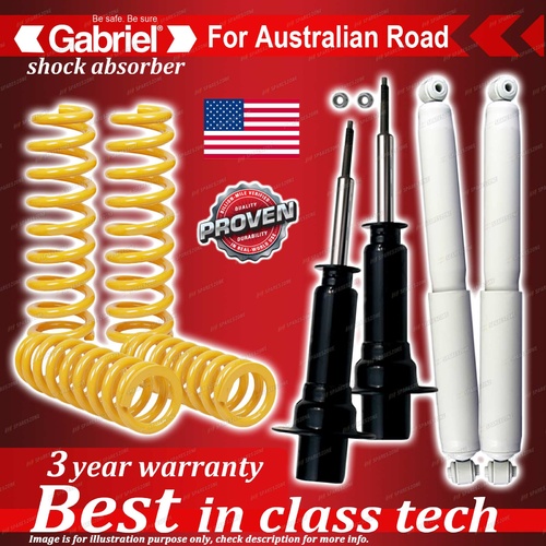 4 x Raised Gabriel Shock + Coil Spring for Jeep KJ Cherokee PETROL 9/2001-2007