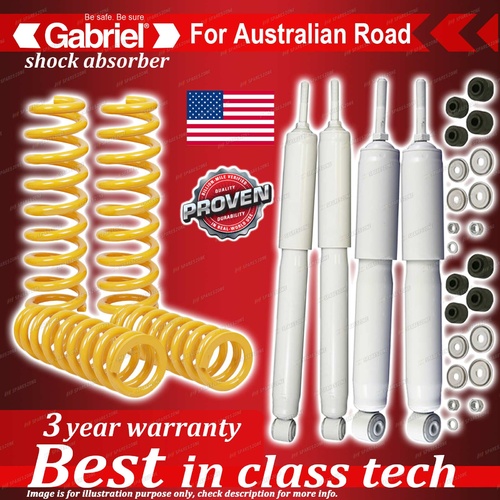 4 Raised Comfort Gabriel Shock + 50-100KG Coil Spring for LandCruiser 100 Series