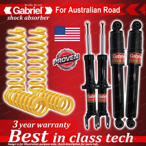 4 x Raised Gabriel Shock + Coil Spring for Ford Falcon BA BF Sedan 9/02-7/07