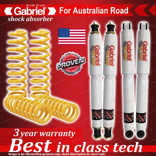 Front Rear Gabriel Shocks + STD King Coils for Nissan Patrol GU Y61 Cab 00-16