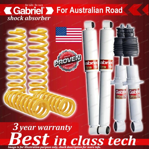 Front Rear Gabriel Shocks + Raised King Coils for Mitsubishi Challenger PB PC