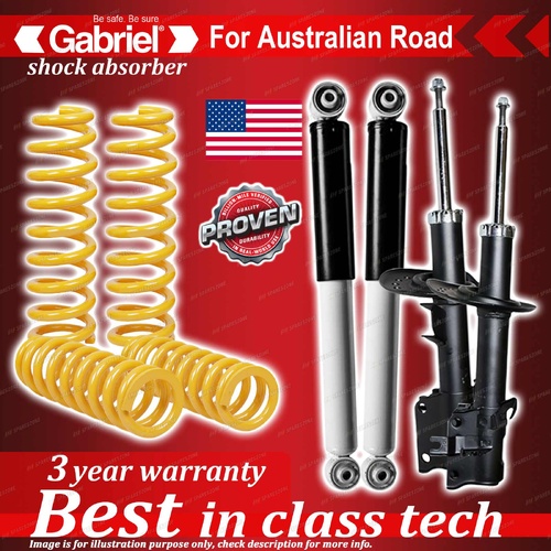 Front Rear Gabriel Shocks + Raised King Coil for Nissan X-Trail T31 Petrol 08-13