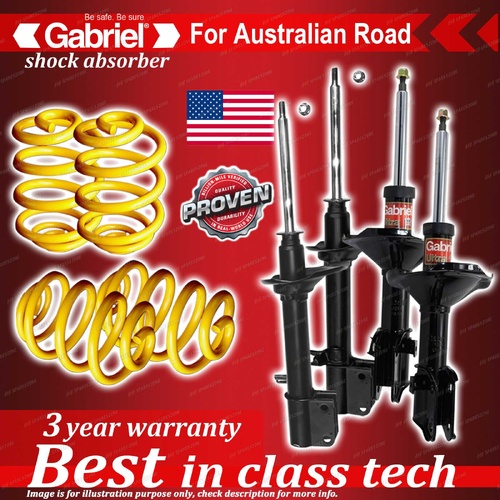 Front Rear Gabriel Shocks + Lowered King Coils for Subaru Impreza GC Sedan 93-98
