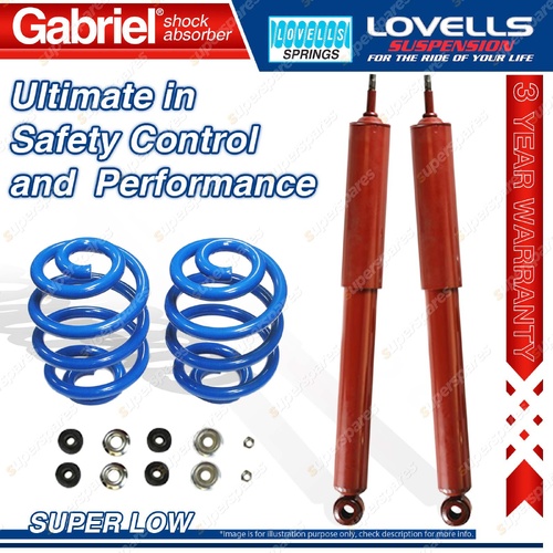 Rear Super Low Gabriel Guardian Shocks + Lovells Springs for Holden Gemini TC TD