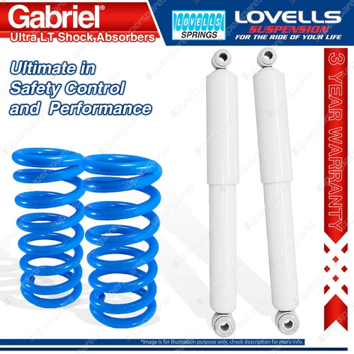 Rear Raised Gabriel Ultra LT Shocks Lovells Springs for Mitsubishi Pajero NF NG