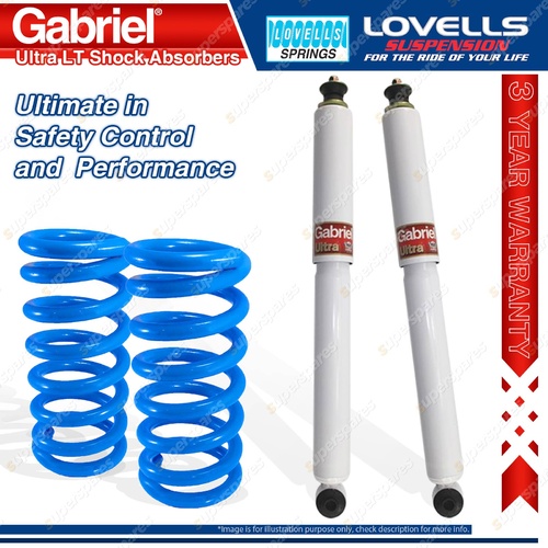 Rear Raised HD Gabriel Ultra LT Shocks Lovells Springs for Mitsubishi Pajero NM
