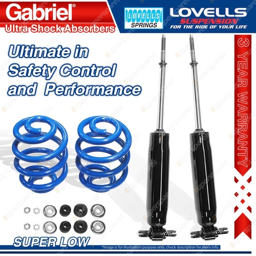 2 Front Super Low Gabriel Ultra Shocks + Lovells Springs for Toyota Hilux RN