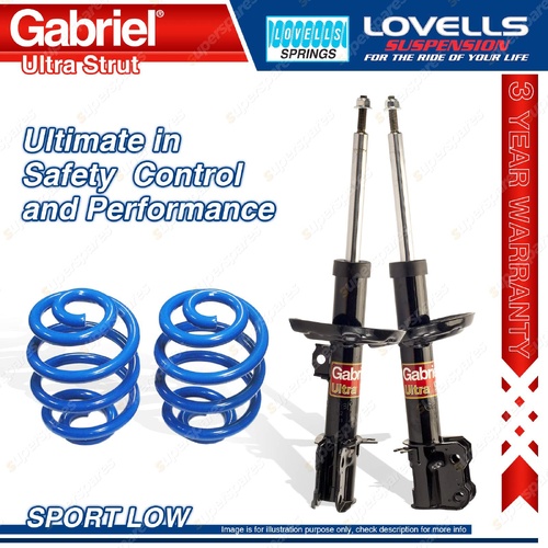 Front Sport Low Gabriel Ultra Strut Shocks Lovells Springs for Holden Barina XC