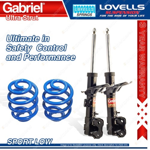 Front Sport Low Gabriel Ultra Shocks Lovells Springs for Mitsubishi Lancer CJ CF