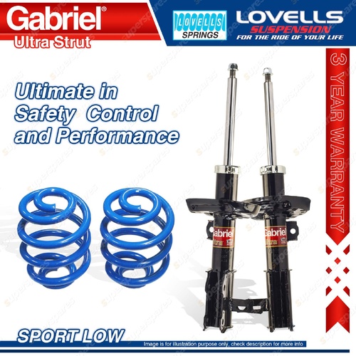 Front Sport Low Gabriel Ultra Strut Shocks + Lovells Springs for Holden Cruze JH