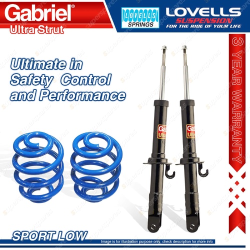 Front Sport Low Gabriel Ultra Strut Shocks + Lovells Springs for Ford Falcon AU