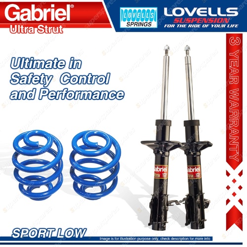Rear Sport Low Gabriel Ultra Strut Shocks Lovells Springs for Nissan Pulsar N14