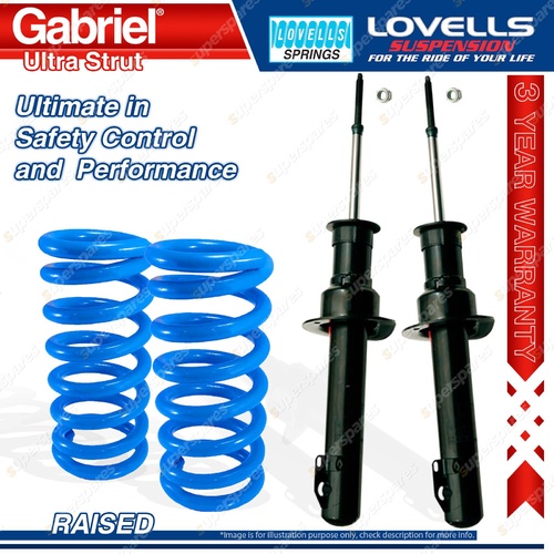 2 Front Raised HD Gabriel Ultra Shocks + Lovells Springs for Jeep Commander XH