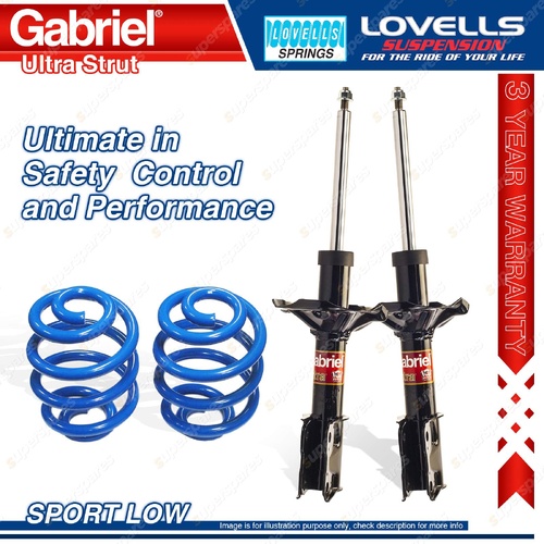 Front Sport Low Gabriel Ultra Shocks + Lovells Springs for Mitsubishi Lancer CG