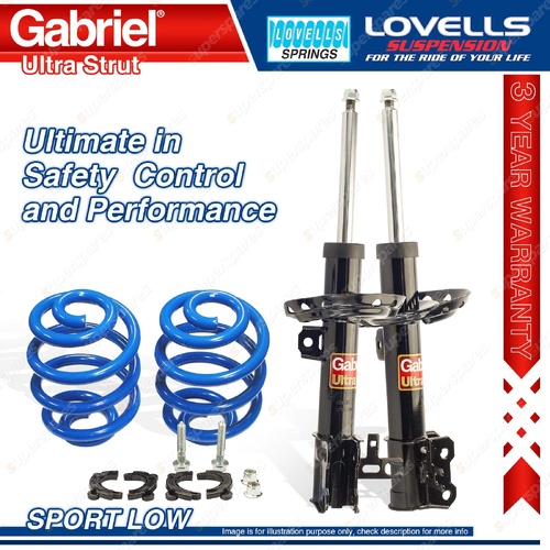 Front Sport Low Gabriel Ultra Strut Shocks + Lovells Springs for Holden ASTRA AH