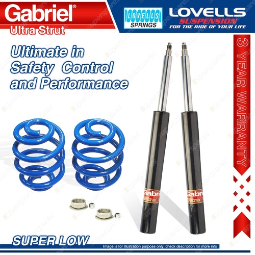 Front Super Low Gabriel Ultra Cartridge Shocks Lovells Springs for BMW 3 E30 320