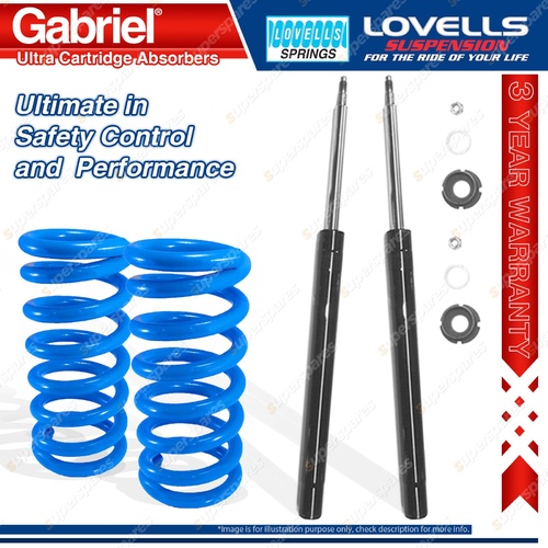 2 Front Gabriel Cartridge Shocks + Lovells Springs for BMW 3 Series E30 318i iS
