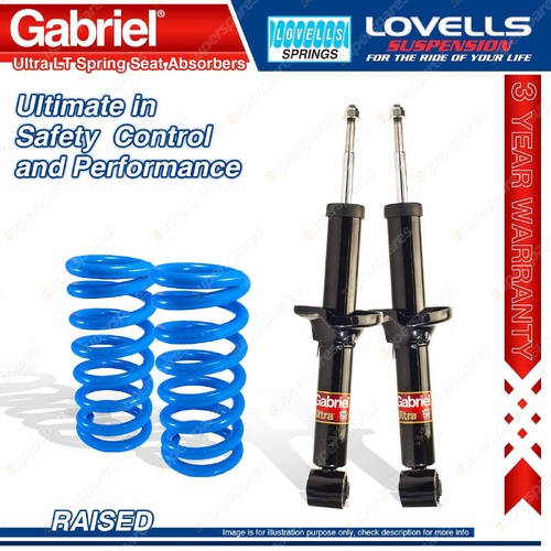 Front Raised Gabriel Ultra LT Shocks+Lovells Spring for Land Rover Discovery III