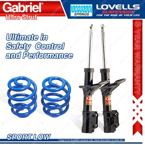 Front Sport Low Gabriel Ultra Strut Shocks + Lovells Springs for Mazda 323 BD